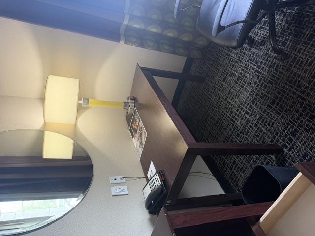 Motel room writing desk